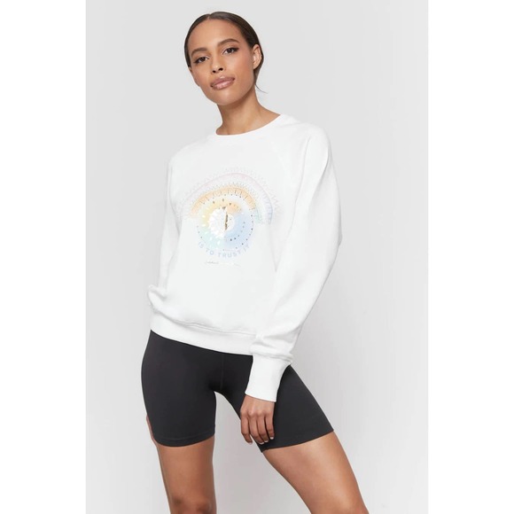 Spiritual Gangster Tops - NWOT Spiritual Gangster Universe Bridget Raglan Sweatshirt Size Small Metallic